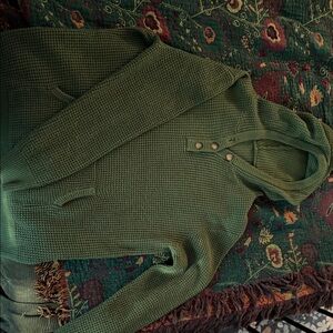 Womens Green Hooded Sweater